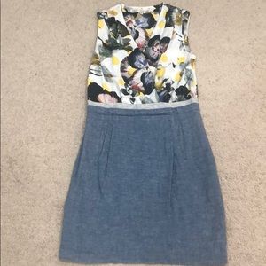 Floral and chambray dress